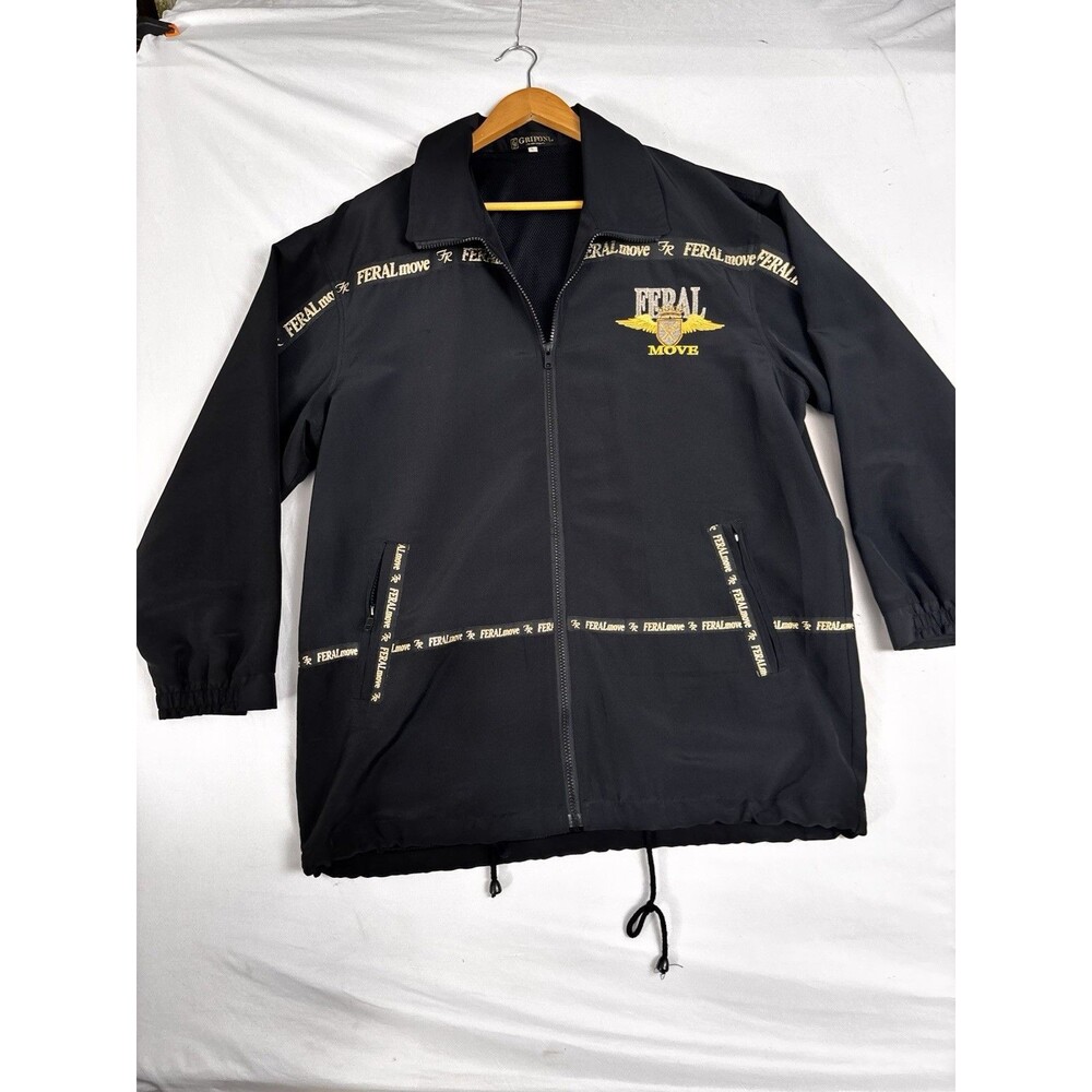 Grifoni Feral Move Full Zip Jacket Mens Large Black Italian Casual Streetwear